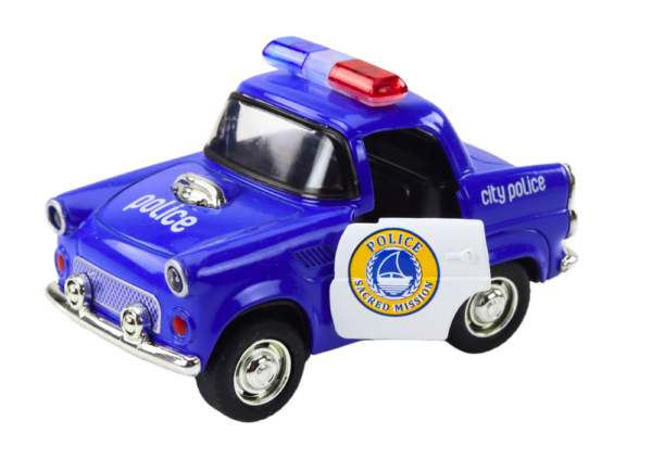 Classic Police Car 1:38 Drive Lights Sounds Blue - Image 2