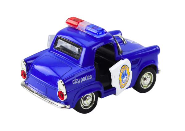 Classic Police Car 1:38 Drive Lights Sounds Blue - Image 3