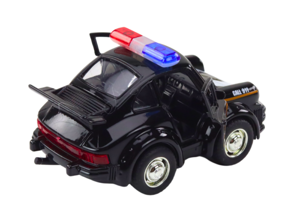 Classic Police Car 1:38 Drive Lights Sounds Black - Image 3