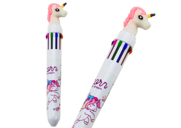 Multicolor Unicorn Automatic Pen 10 White