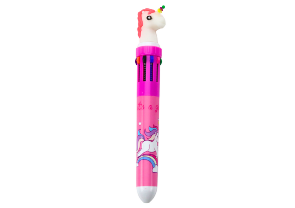 Multicolor Unicorn Automatic Pen 10 Pink - Image 2