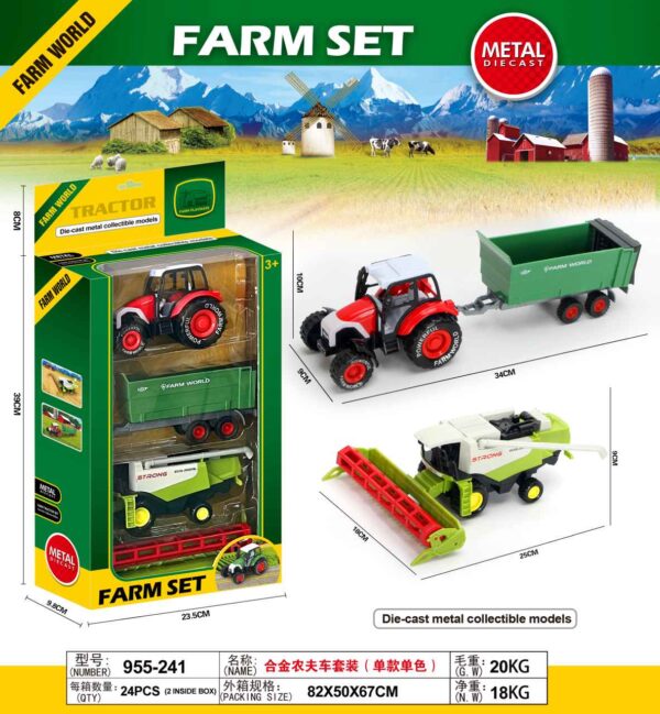 Set of Agricultural Vehicles Tractor + Harvester