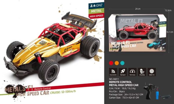 Metalni buggy na daljinsko upravljanje RACING 01 R/C - zlatni