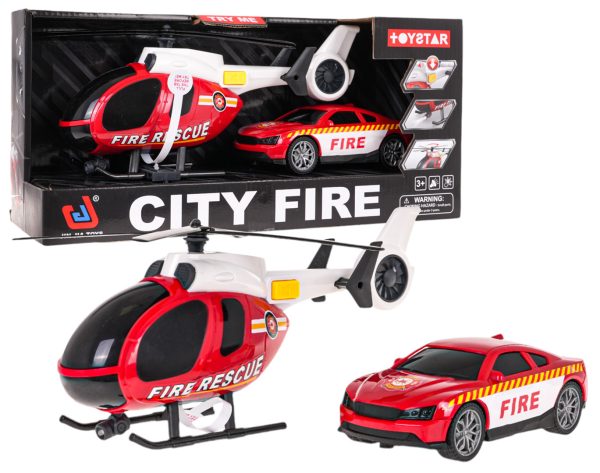 Helicopter + Fire Department Car Set - Image 2