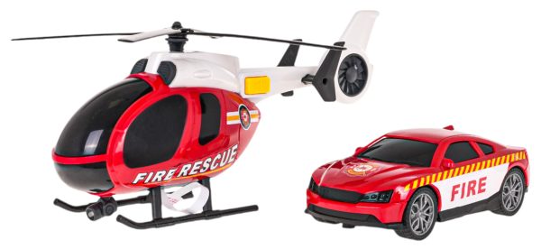 Helicopter + Fire Department Car Set - Image 3