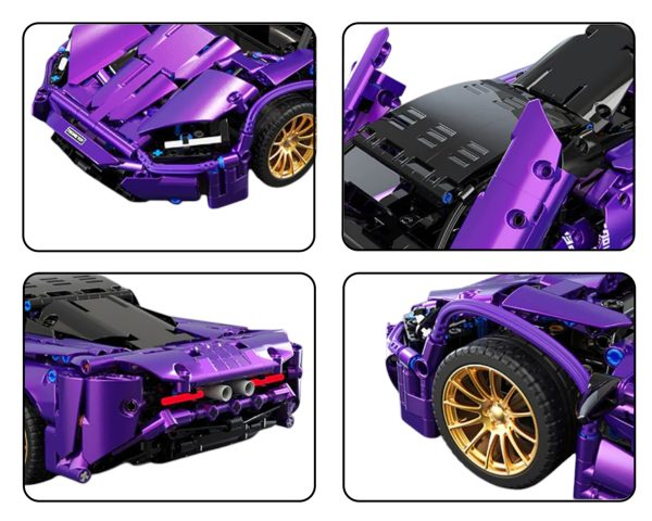 Sports Car Brick Set Purple 1273pcs. - Image 3