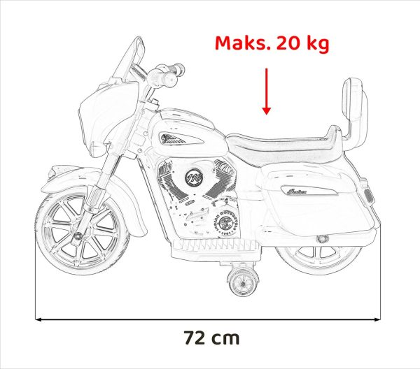 Licencirani motor na akumulator Chopper INDIAN - bijeli - Image 16