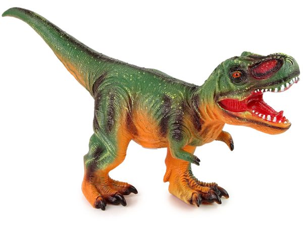 Velika figura dinosaura Tyrannosaurus Rex sa zučnim efektima 60 cm  - zeleno/narančasti - Image 3