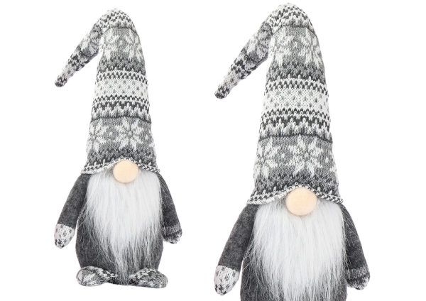 Dwarf Christmas Gnome Patterns Gray 40cm