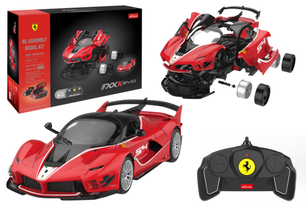 Licencirani auto na daljinsko upravljanje i sastavljanje Rastar  1:18 Ferrari FXXK EVO - crveni - 88 elemenata