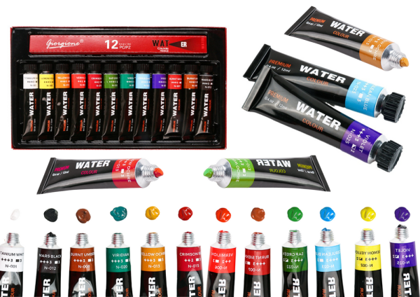 Acrylic Paint Set in a Tube 12 Colors