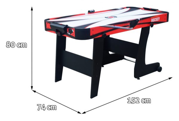 Stol za stolni hokej AirHockey 152x74x80 cm - crveni - Image 2