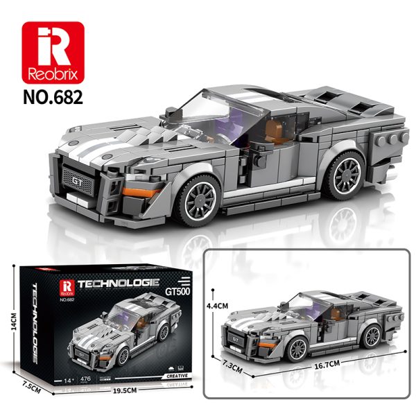 Sports Car Brick Set Gray 476 pcs.