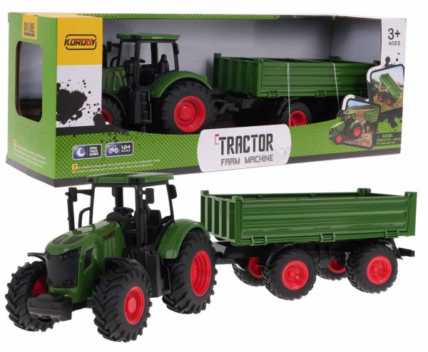 Green Tractor with Trailer - Image 6