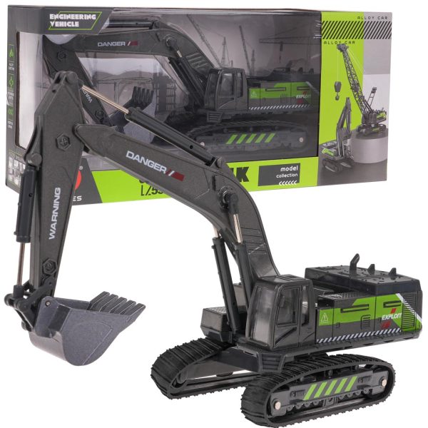 Metal Backhoe/Loader Black - Green - Image 6