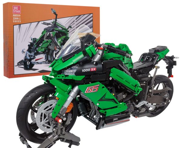 Sports Motorcycle Building Blocks Set Green 2304pcs. - Image 7