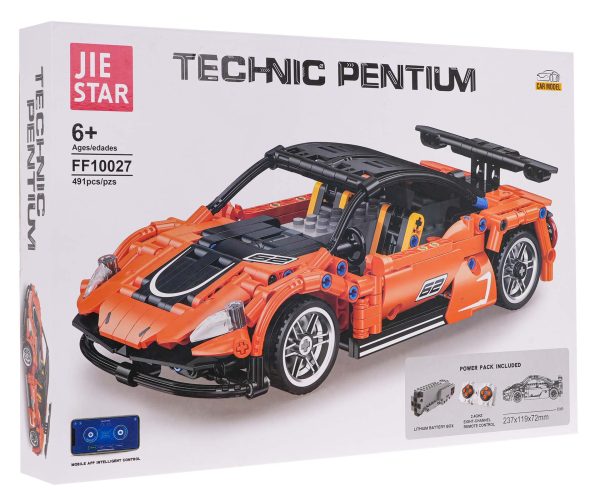 Sports Car Block Set 491 pcs. Orange - Image 3