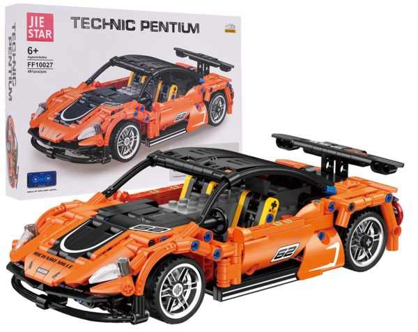 Sports Car Block Set 491 pcs. Orange - Image 4