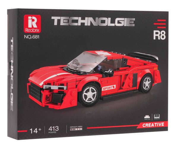 Sports Car Red 413 pcs Brick Set - Image 3