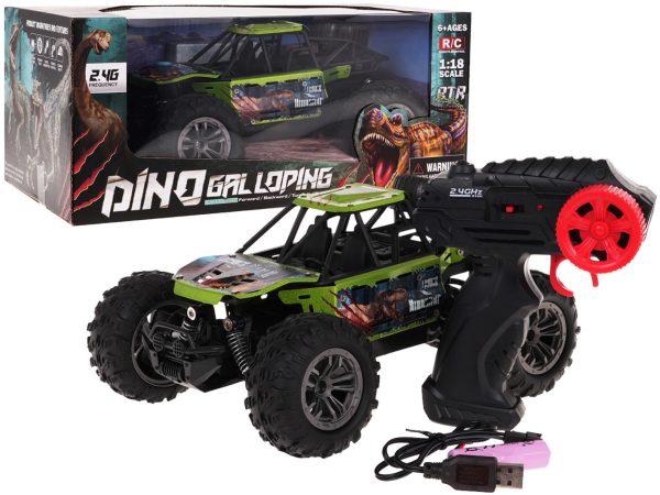 Buggy na daljinsko upravljanje DINO Crawler 1:18 R/C - zeleni - Image 8