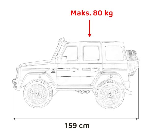 Licencirani auto na akumulator Mercedes Benz G63 AMG XXL MP4 - dvosjed - bijeli - Image 21