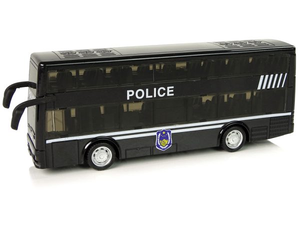 Crni dvokatni policijski autobus na povlačenje sa zvukom - crni - Image 2