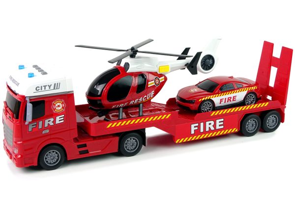 Fire Brigade Set Truck Helicopter Sound Lights - Image 2