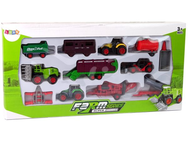 Set of Agricultural Vehicles Tractor 12 Pieces Metal - Image 6