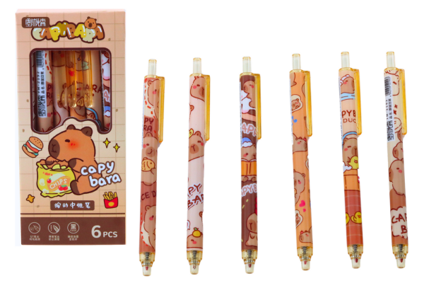 Capybara Pen Set 6 Pieces Blue Ink