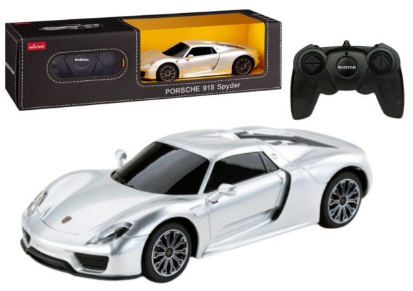 Licencirani auto na daljinsko upravljanje Porsche 918 Spyder 1:24 - srebrni