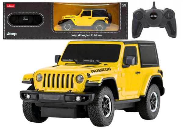 Licencirani auto na daljinsko upravljanje JEEP Wrangler JL Rubicon 1:24 - žuti