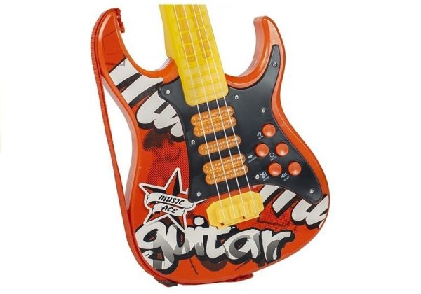 Dječja električna gitara sa cool mikrofonom Star - crvena - Image 3