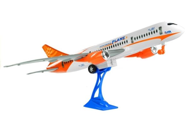 Zrakoplov na povlačenje Airline 65 cm - bijelo/narančasti - Image 2