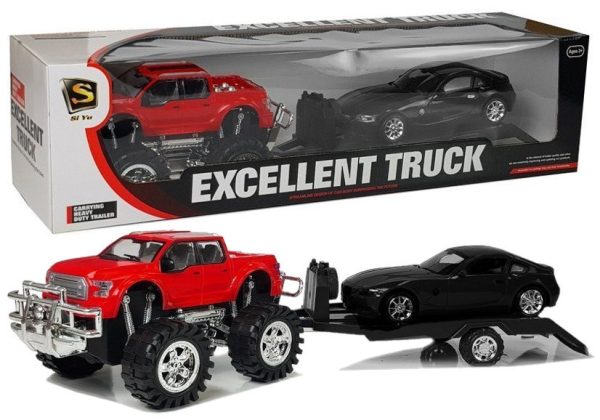 Set vozila Monster Truck + BMW 58 cm - crno/crveni