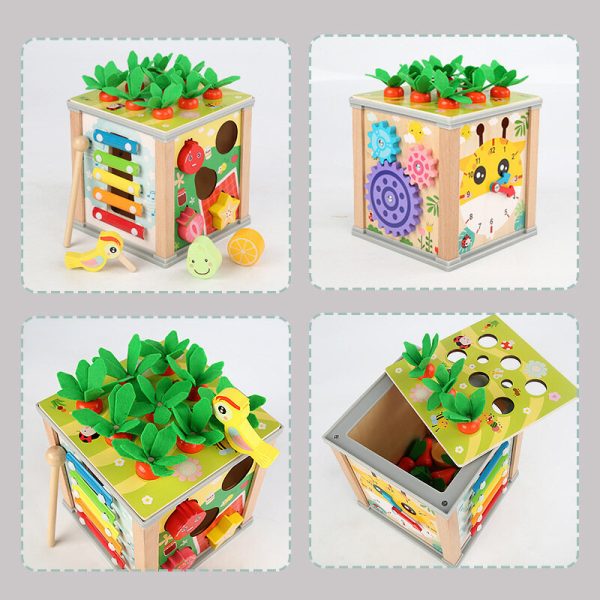 Wooden Educational Cube Sorter 5in1 Puzzle Box Blocks - Image 4