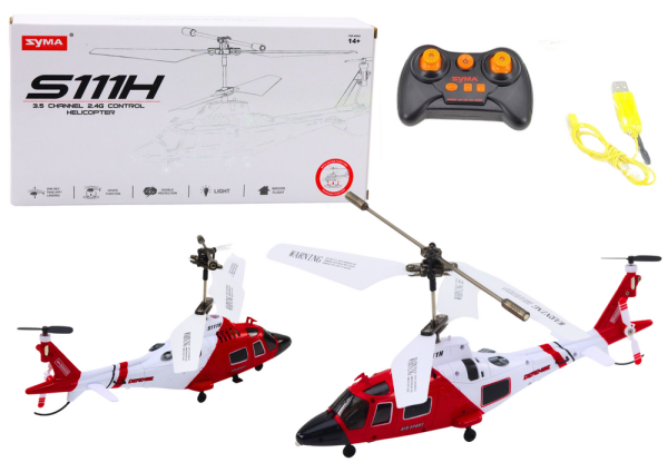 Remote Controlled RC Helicopter Gyroscope Syma S111H Red