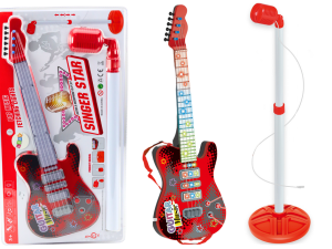 Dječja električna gitara s mikrofonom "Singer Star" - crvena