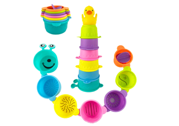 Bath Toys Cups With Holes Duck 8 El - Image 2