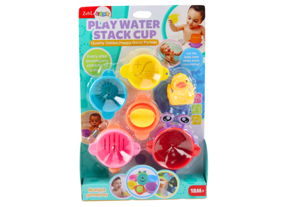 Bath Toys Cups With Holes Duck 8 El - Image 3