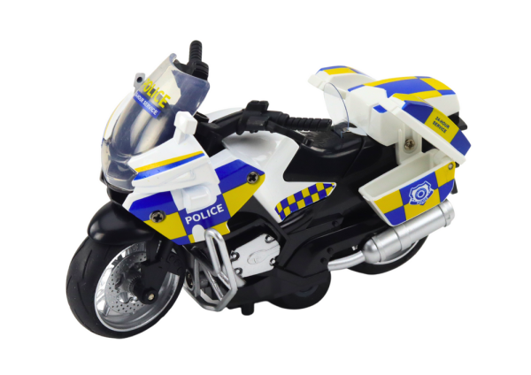 Police Motorcycle with Friction Drive Battery Powered Lights Soundc - Image 2