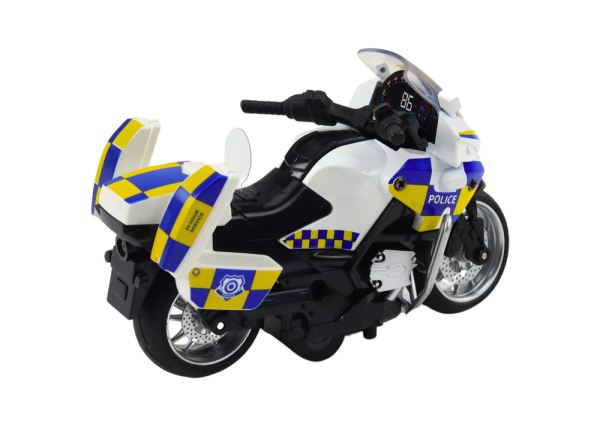 Police Motorcycle with Friction Drive Battery Powered Lights Soundc - Image 3