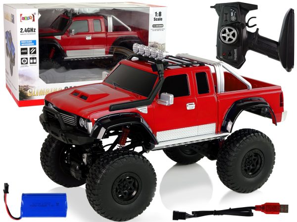 Auto na daljinsko upravljanje R/C 2.4G Climbing Car 1:8 4x4 - crveni