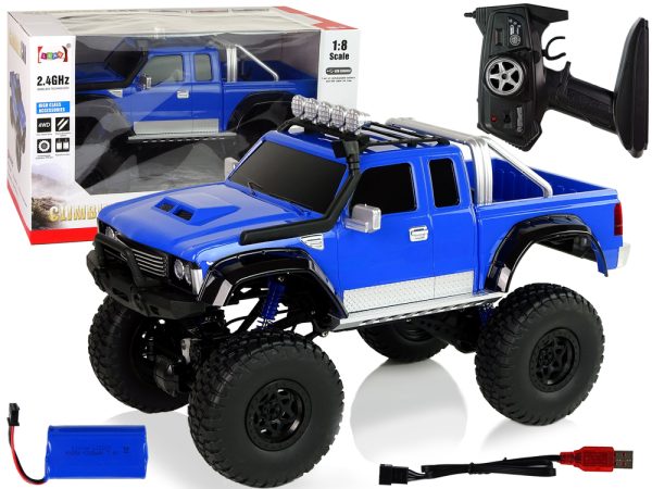 Auto na daljinsko upravljanje R/C 2.4G Climbing Car 1:8 4x4 - plavi