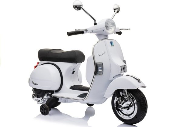 Vespa Scooter Electric Ride On Motorcycle - White