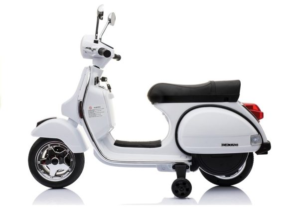 Vespa Scooter Electric Ride On Motorcycle - White - Image 2