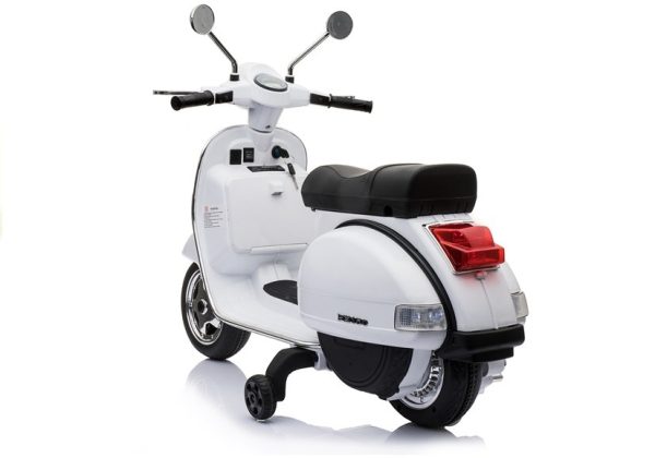 Vespa Scooter Electric Ride On Motorcycle - White - Image 3