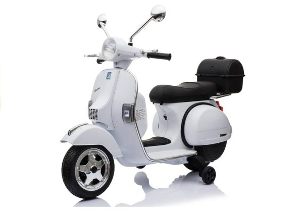 Vespa Scooter Electric Ride On Motorcycle - White - Image 4