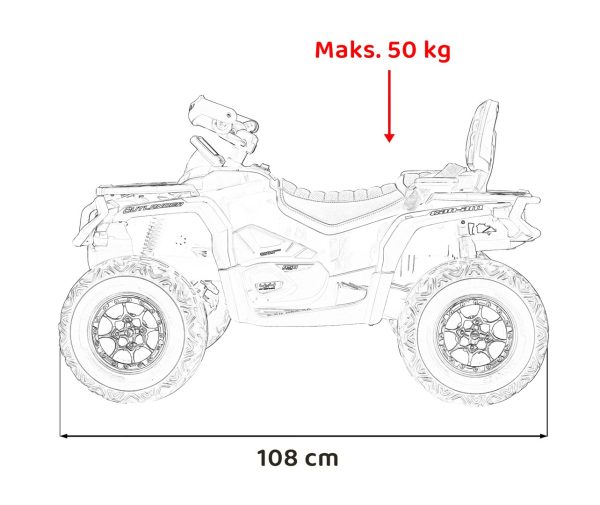 Quad na akumulator Can-Am Outlander ATV 4x4 200W - plavi - Image 24