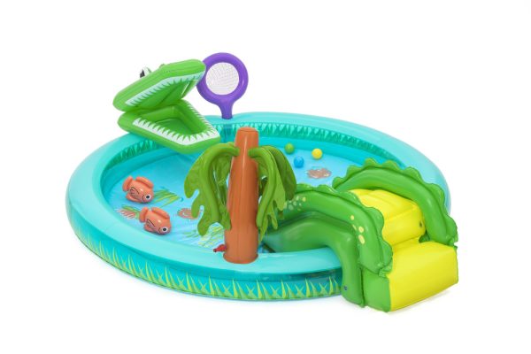 Igralište na napuhavanje Crocodile 224 x 181 x 72 cm Bestway 53166 - zeleno/plavi - Slika 7