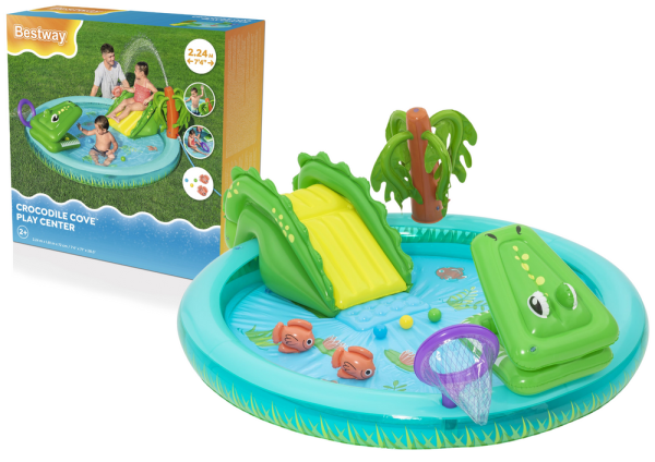 Igralište na napuhavanje Crocodile 224 x 181 x 72 cm Bestway 53166 - zeleno/plavi